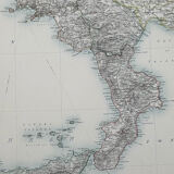Map of Italy (Southern Sheet) circa 1869 Keith Johnston Royal Atlas