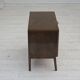 Années 1960, commode radio/TV danoise, bois de frêne laqué, porte en marqueterie de bois.
