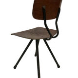 Vintage industrial children's chair, school chair, Dutch design