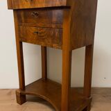 Side table in walnut and veneer, work of the late nineteenth century