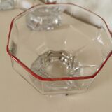 set of 4 ice cream cups, transparent glass dessert, octagon shape