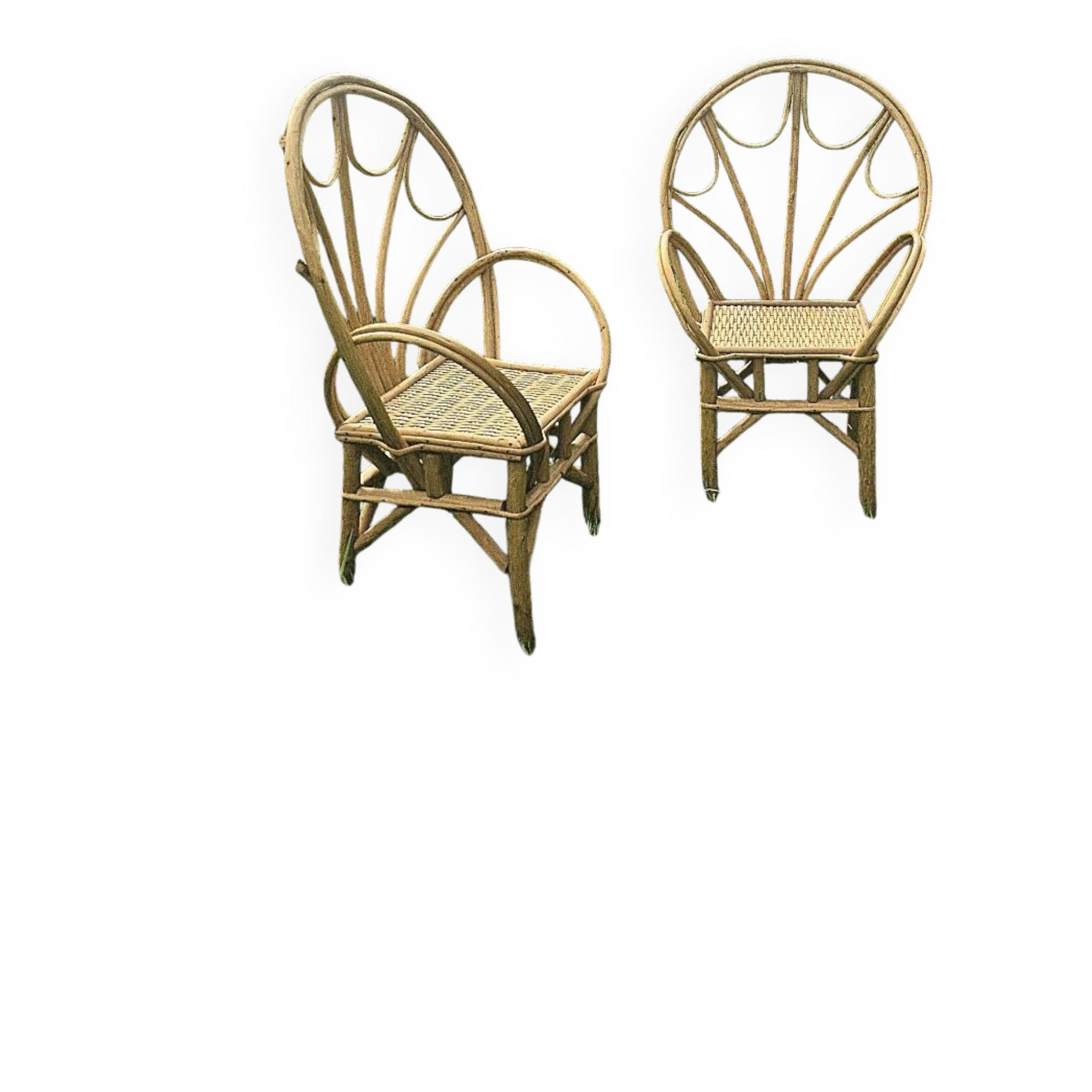 Paire de fauteuils en rotin