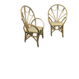 Paire de fauteuils en rotin
