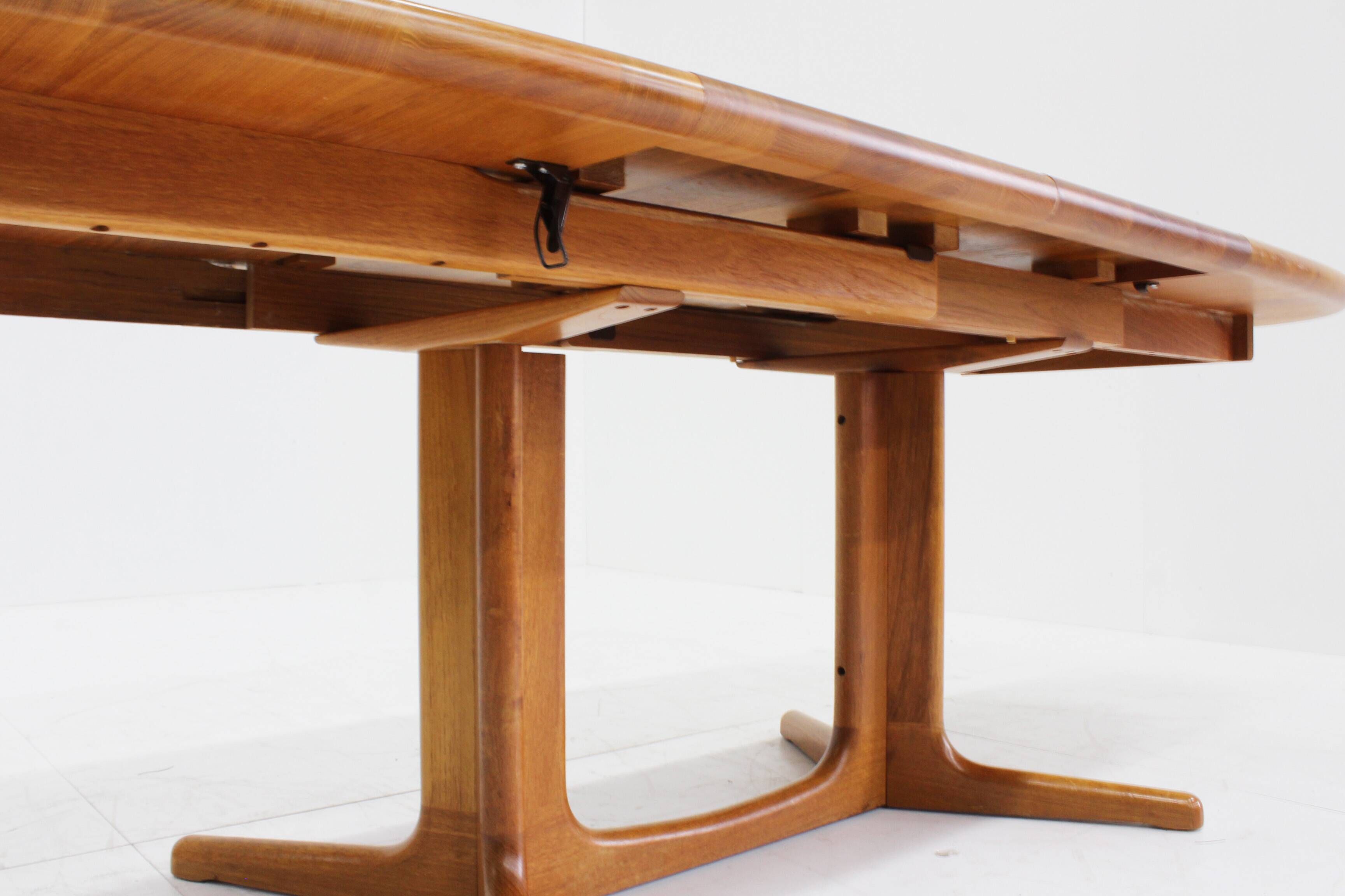 Vintage Glostrup Danish oval extendable dining table solid teak 1960s