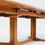 Vintage Glostrup Danish oval extendable dining table solid teak 1960s