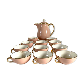 Lot 11 coffee cups + coffee maker + milk jar 60s Villeroy and Boch "Santos"