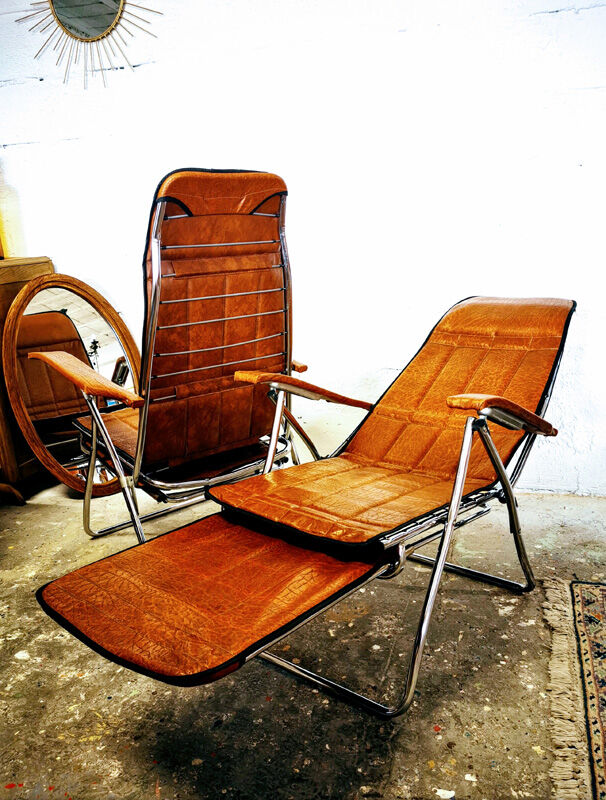 Pair of Italian reclining chairs Maule Marga from the 1970s