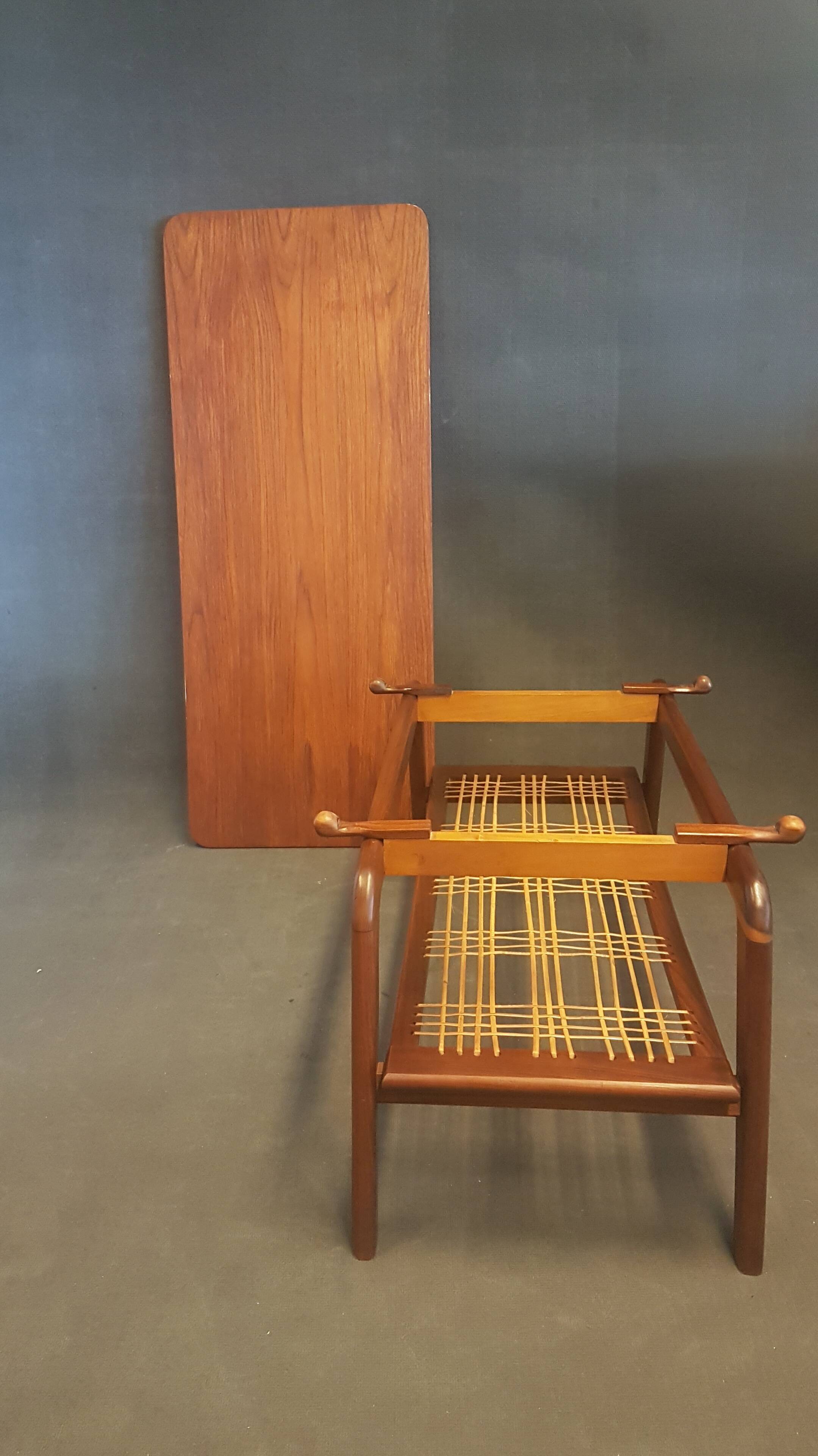 Vintage Scandinavian Style Coffee Table with Reversible Top in Teak and Formica, 1950s-1960s