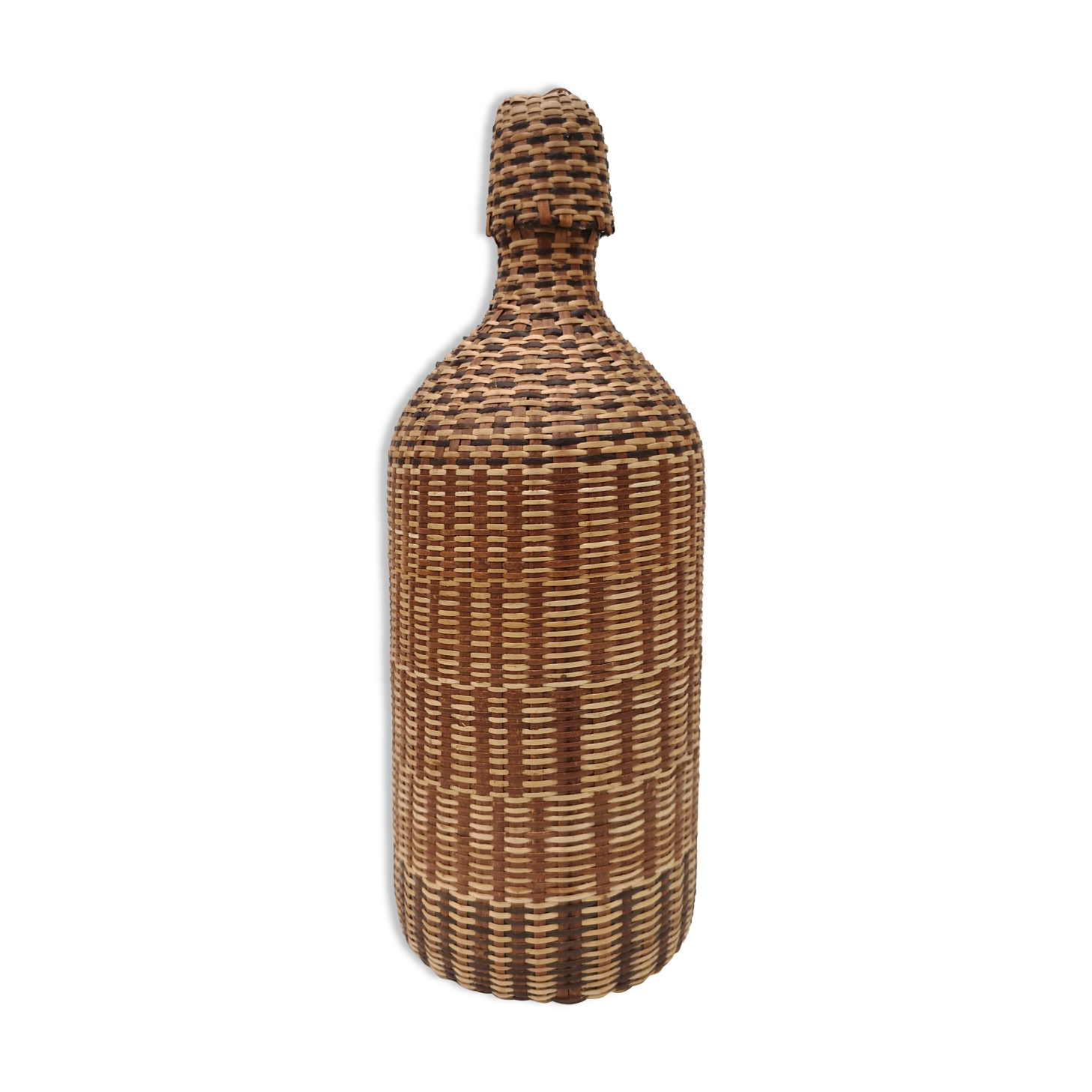 Vintage bottle in braided straw