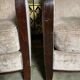 Pair of Art Deco armchairs in taupe velvet