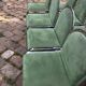 1970 design chair in green suede and chrome