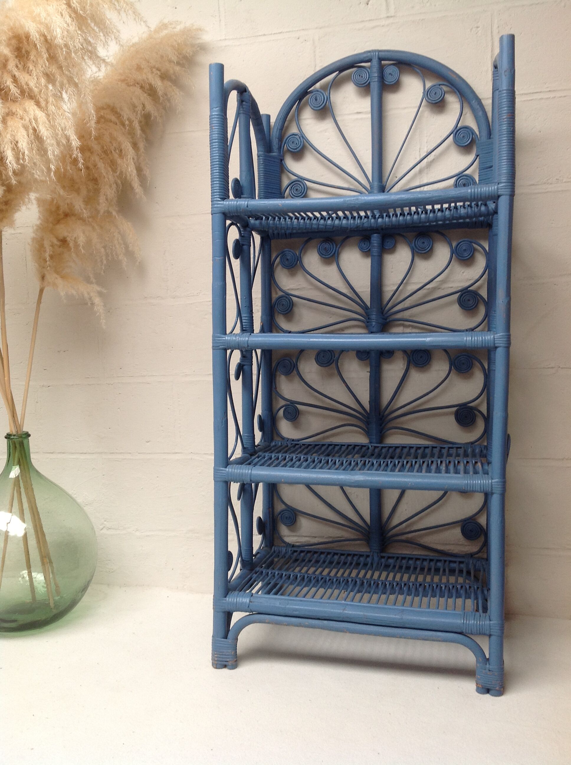 Peacock Rattan Shelf Bookcase