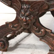 Dantesca armchair with lion heads and mascaron – neo-Renaissance, 19th c.