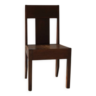 Chaise moderniste Art Déco en chêne massif des années 30/40