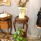 Art Nouveau wooden and marble stool