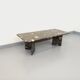 Vintage rectangular coffee table in black marble and smoked glass from the 1970s.
