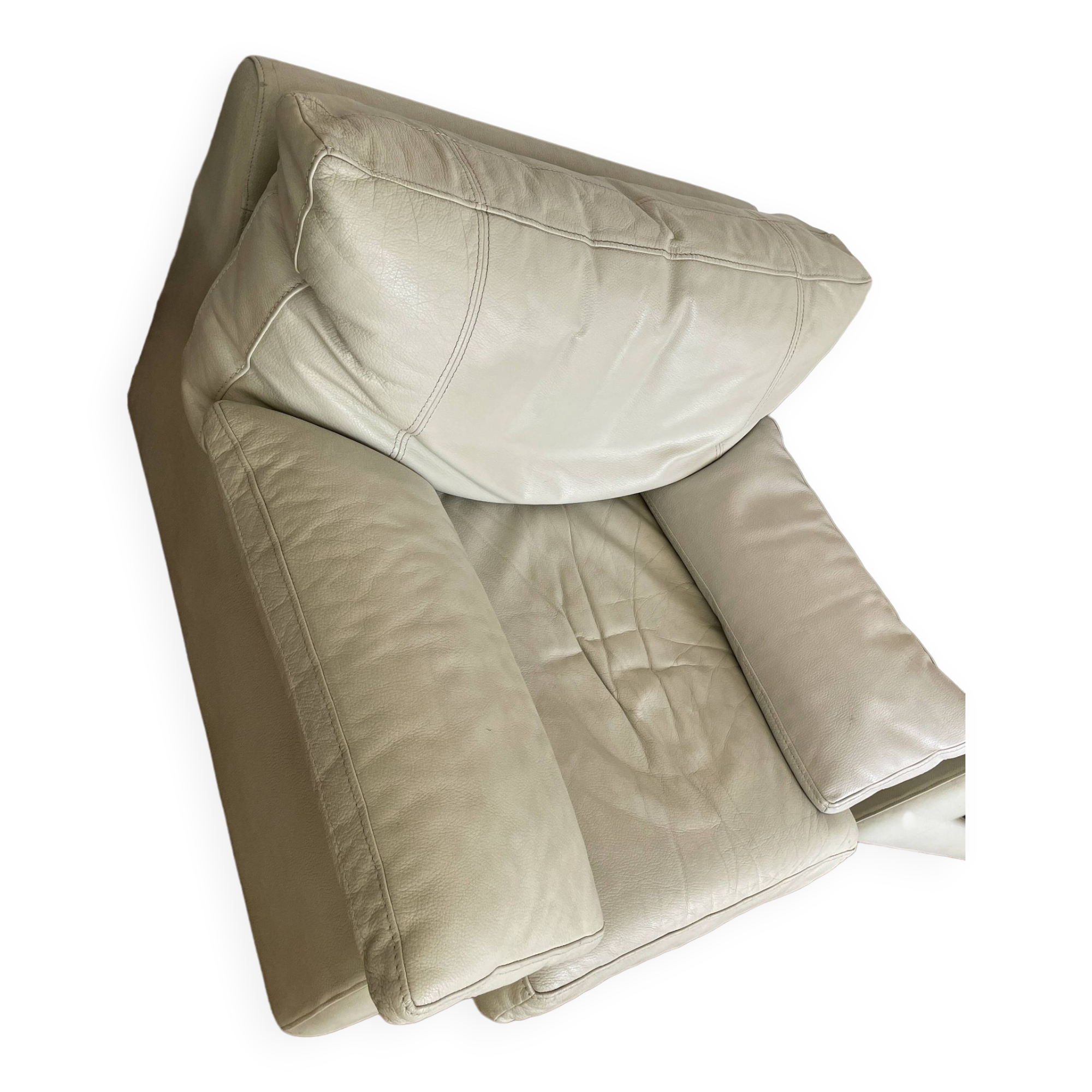 Steiner Paris white leather armchair