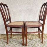 Paire de chaise de bistrot fin XIXem en acajou