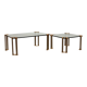 Table basse avec table d’appoint en verre 1970