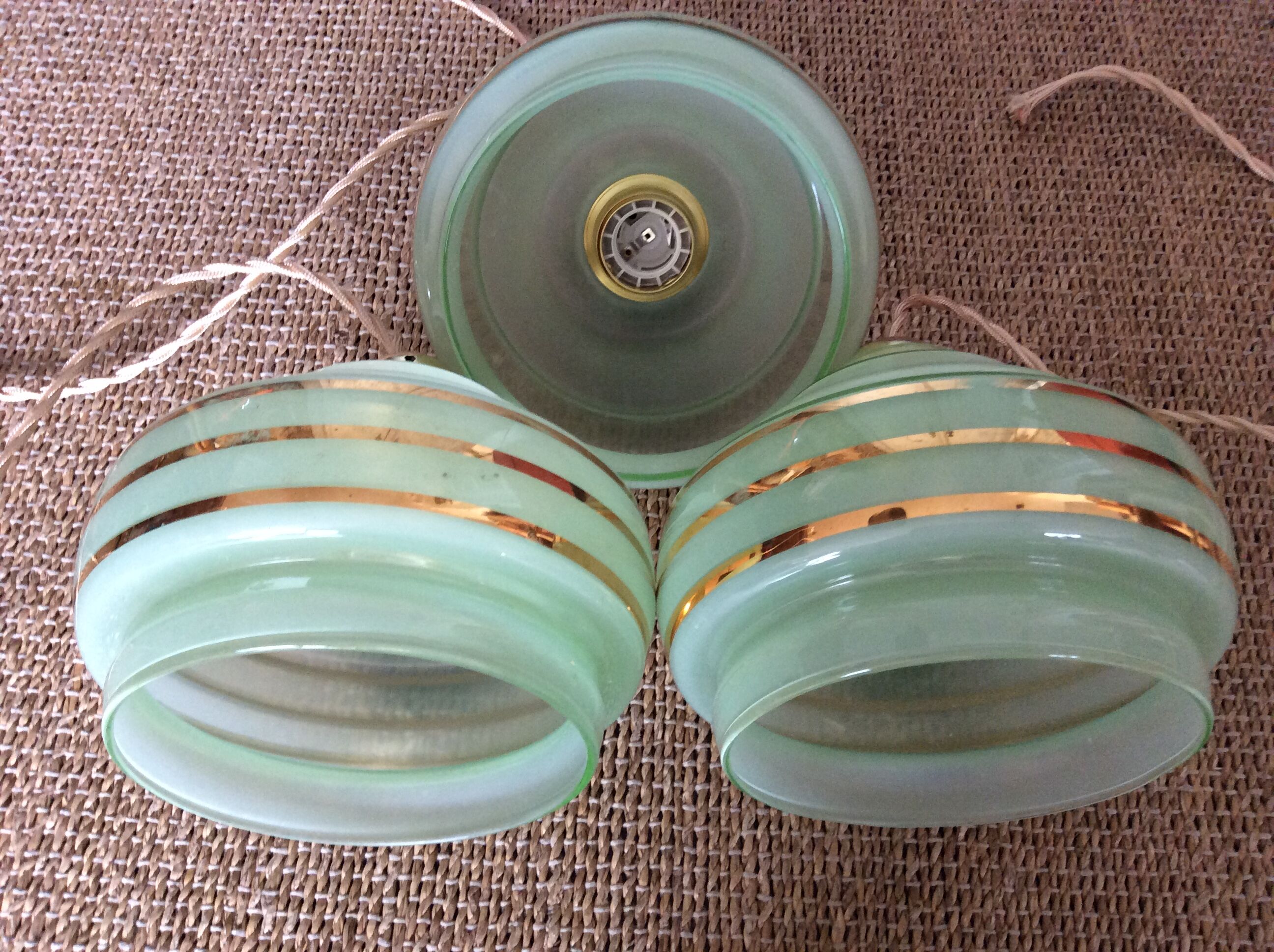3 vintage pendant lamps