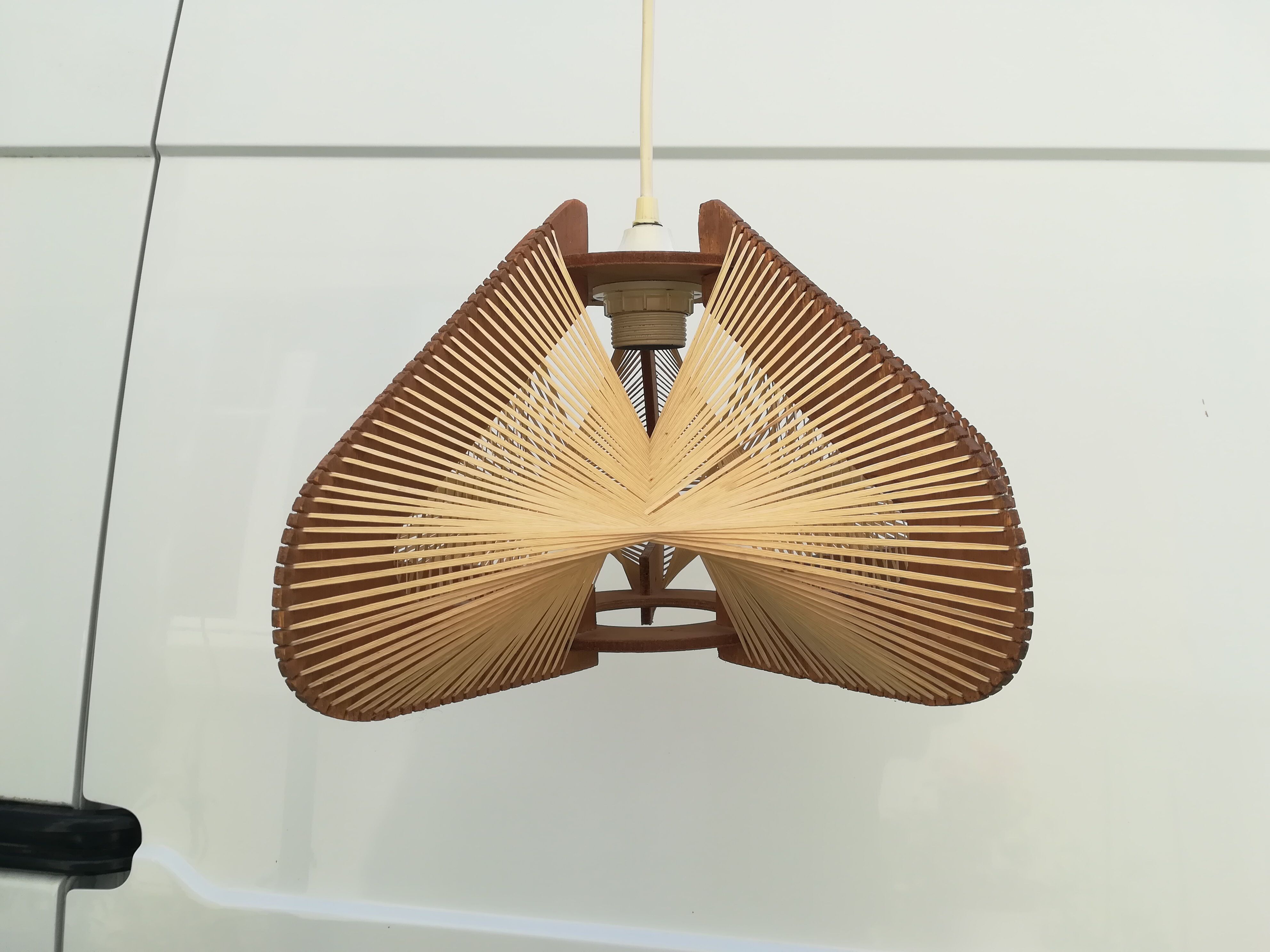 Scandinavian wood and wire suspension
