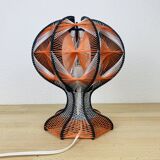 Scandinavian wood and wire lamp from the 70s