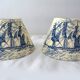 Lot de 2 abat-jour, toile jouy deco Marine