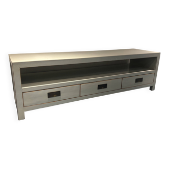 Scandinavian-style wooden low cabinet
