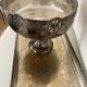 set of 3 silver metal chisel bowls with their tray