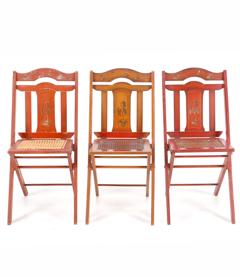 Set of six fold-out chairs