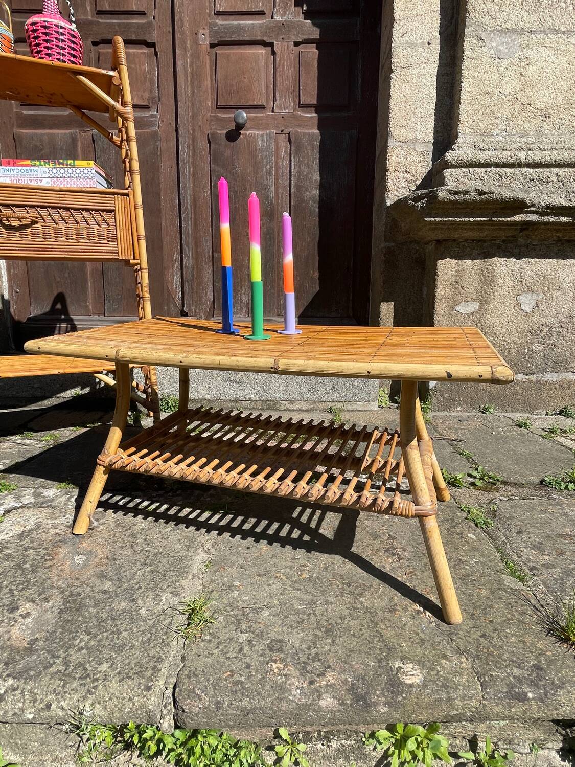 Rattan living room set, 1970s