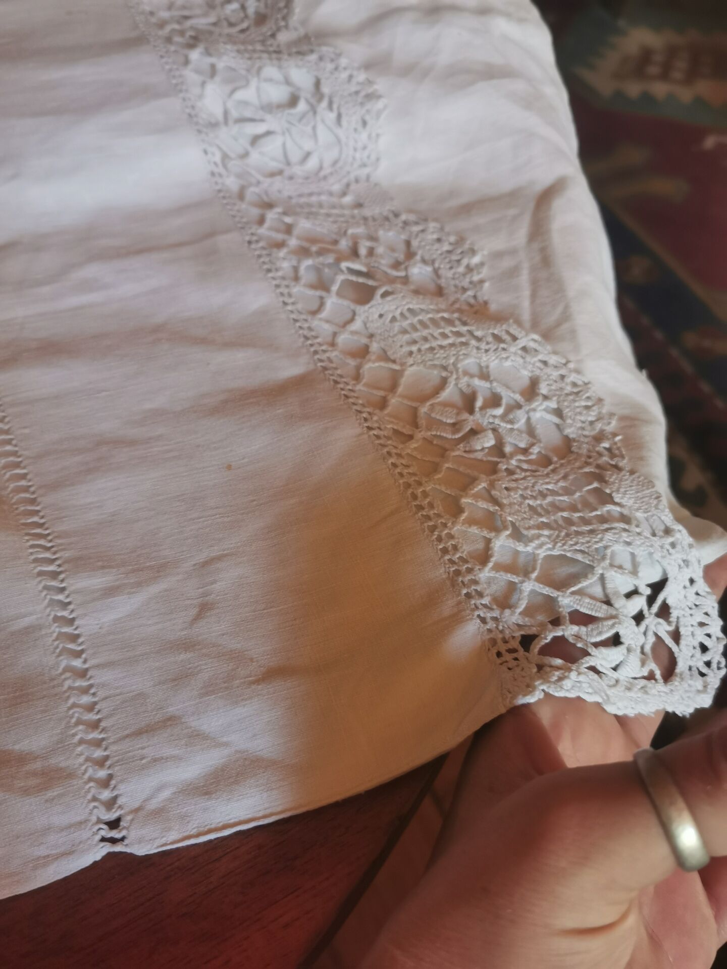 Antique linen cloth monogrammed CP