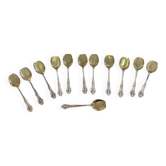 Mappin and Webb box of 12 silver-plated ice spoons