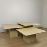 Side tables in travertine 70s