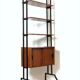 Modular storage cabinet and teak bookcase. Italy, 60s