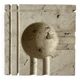 Travertine ashtray, E.Mari for Fratelli Manelli, design 1970