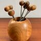 Vintage wooden aperitif picks