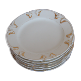 6 assiettes à dessert en porcelaine blanche