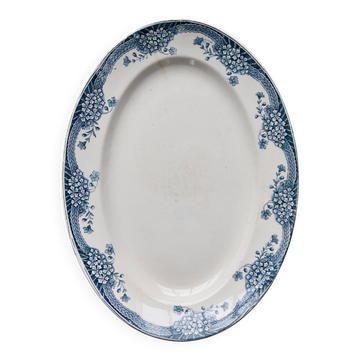 Vintage oval serving platter, Saint Amand earthenware, Nouvelle Usine Céramique