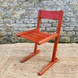 Set of 4 red chairs