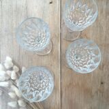 4 "diamond" foot glasses