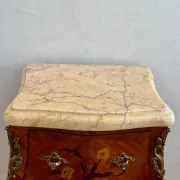Vintage Marble Top Nightstand, Louis XV French Bedside Table