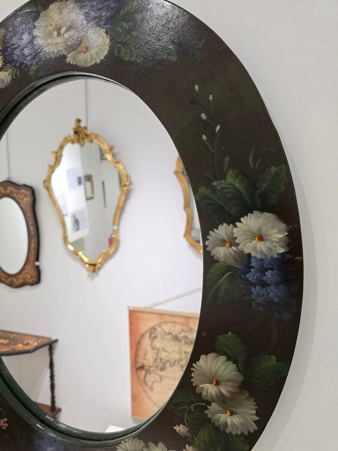 Vintage hand-painted mirror