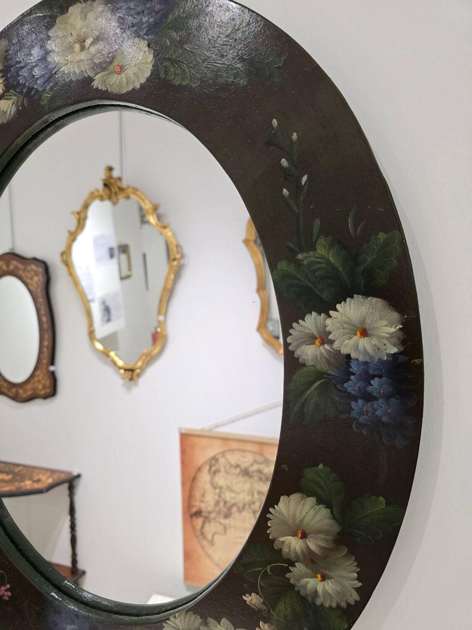 Vintage hand-painted mirror