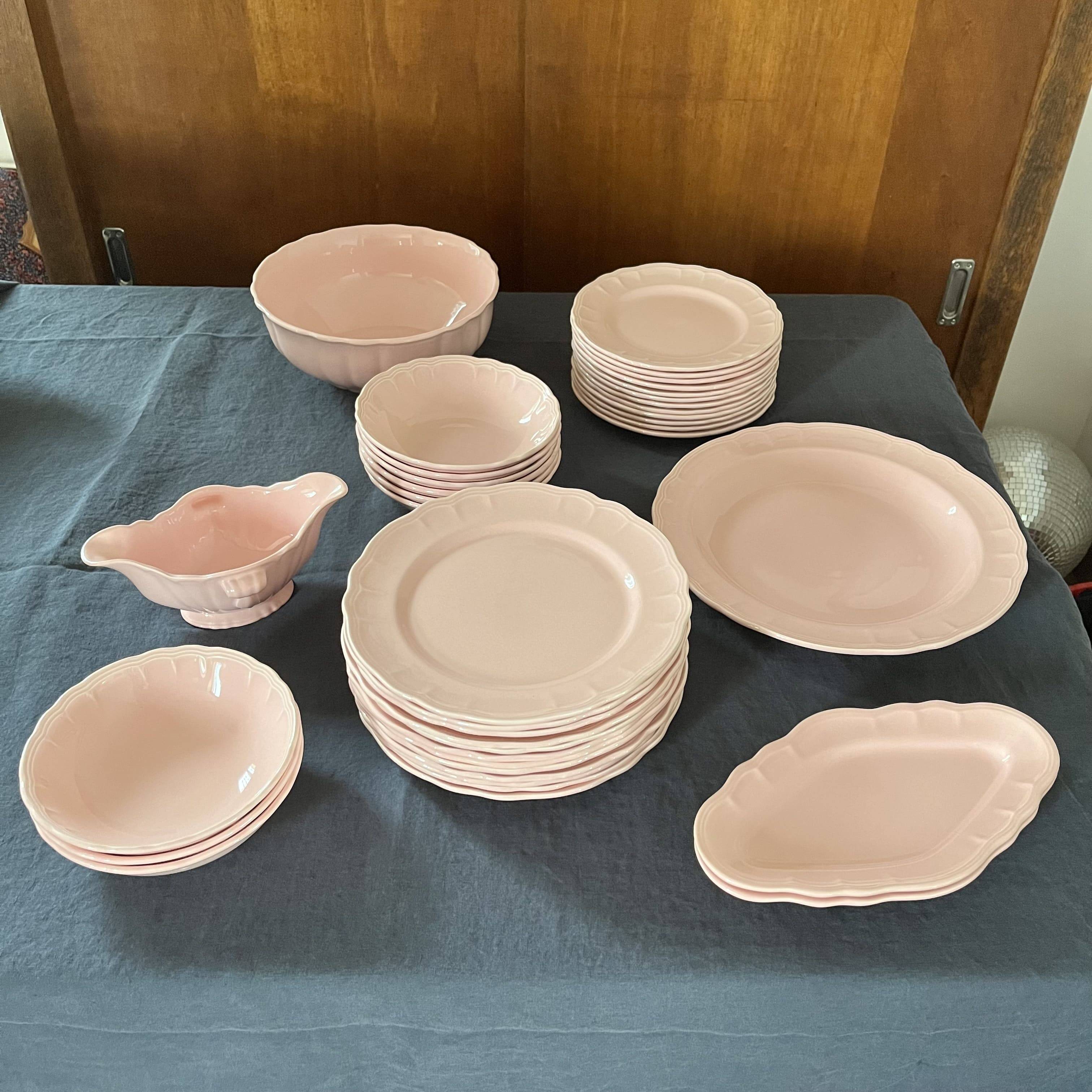 Salins 38 Piece Pink Dinnerware Set
