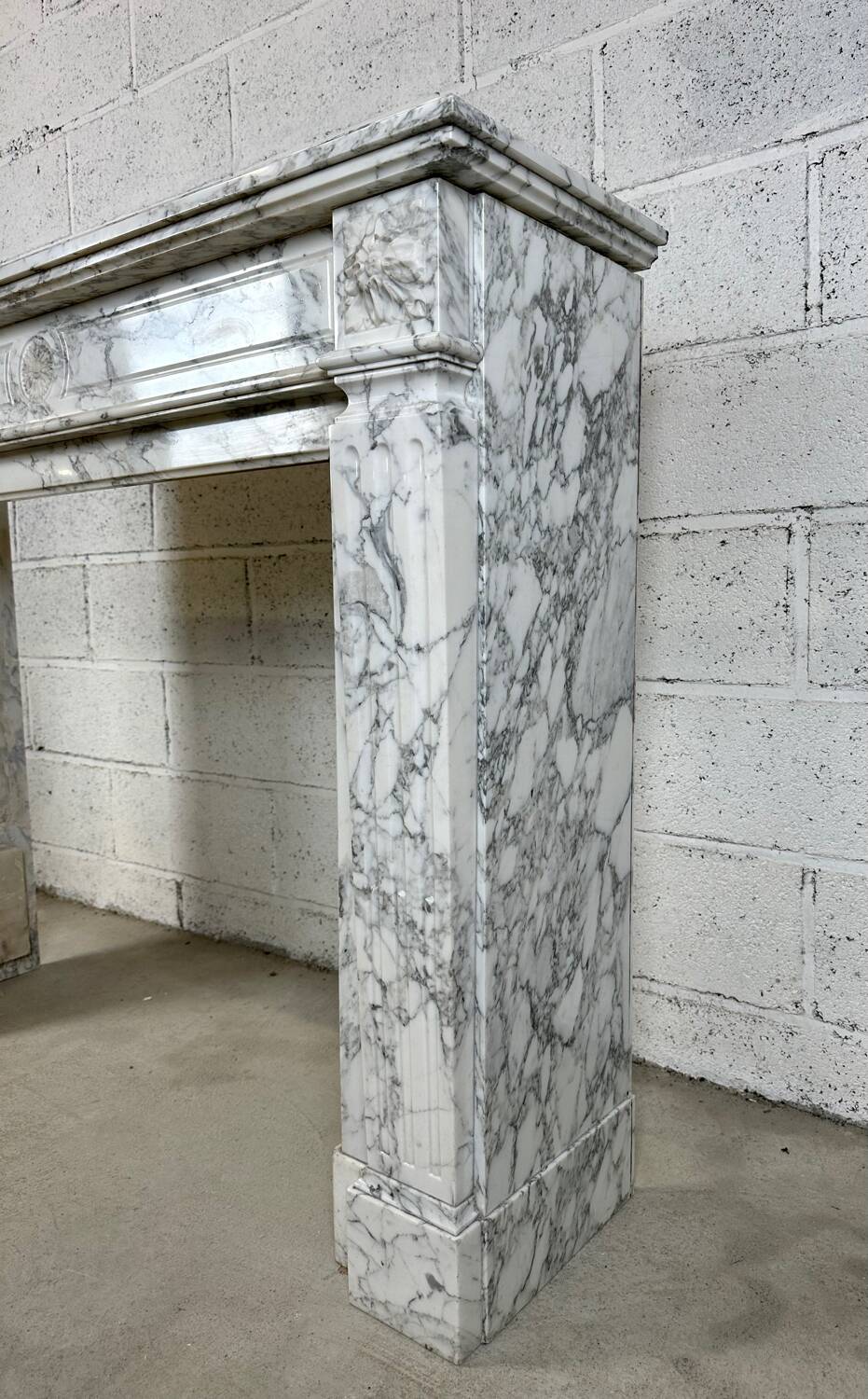 Louis XVI style marble fireplace