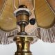 Large vintage lamp in green onyx and gilded brass - vintage lampshade