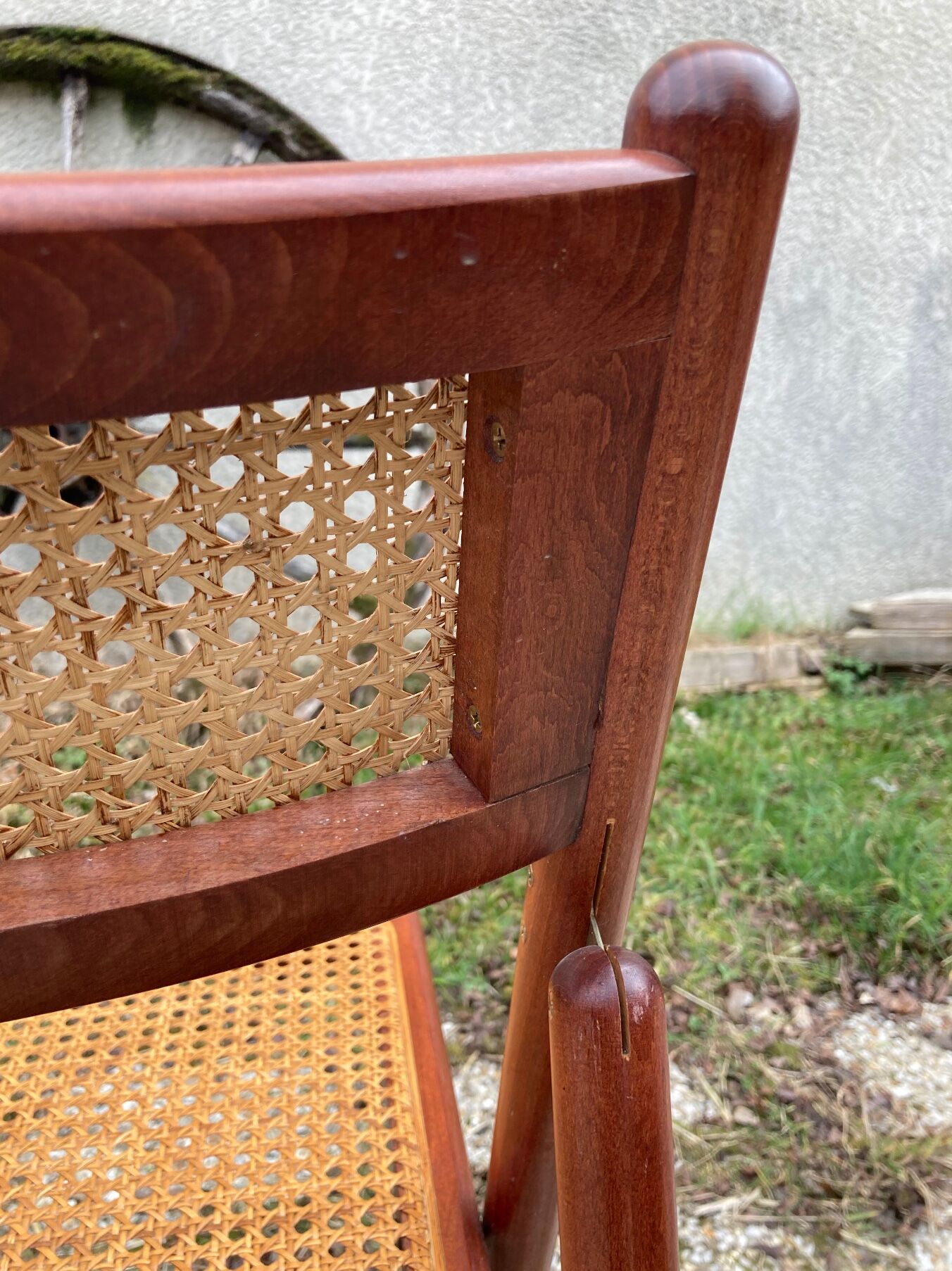 Pair of Italian folding chairs in vintage canning