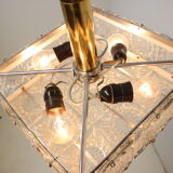 Rare Art Glass Chandelier  Kamenicky Senov, 1970's