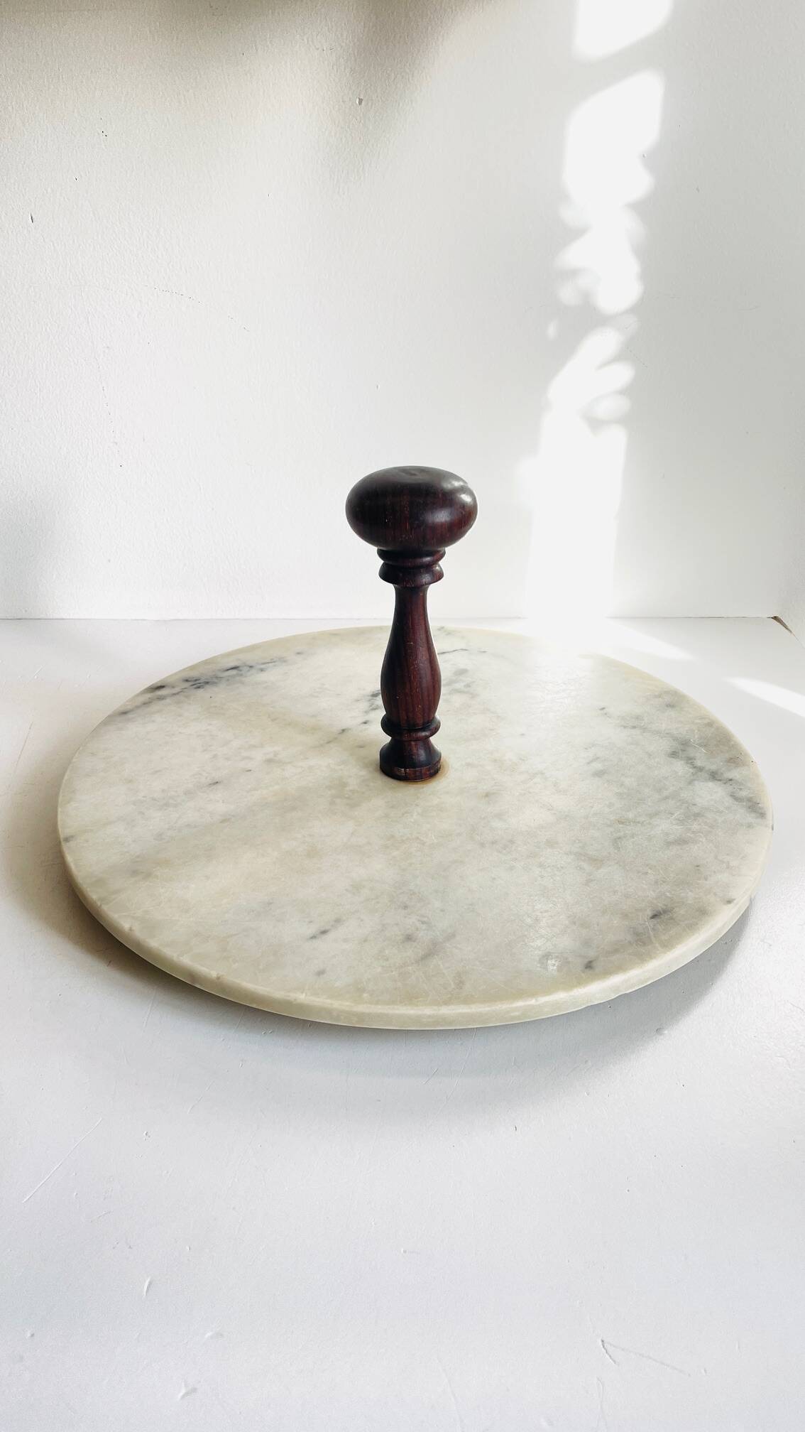 Plateau à fromage marbre et bois vintage